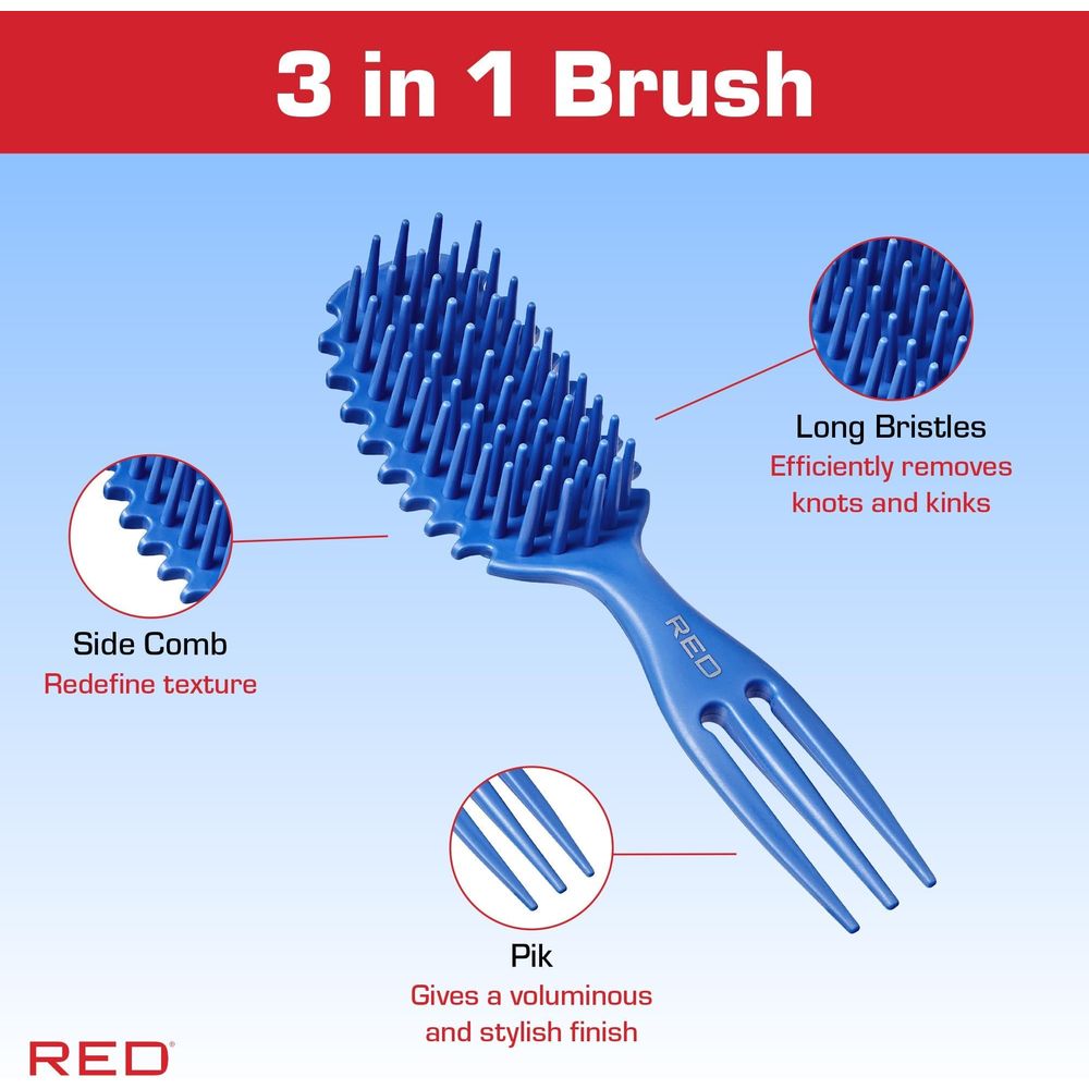 Red by Kiss Curl & Care Blue HH274 – Define, Detangle & Care for Curls | Size: Standard Brush - Beauty Exchange Beauty Supply