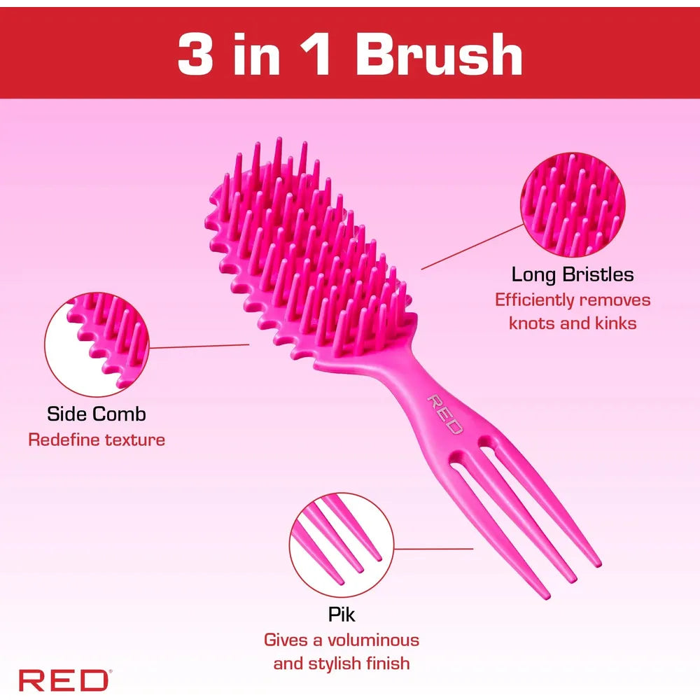 Red by Kiss Curl & Care Pink HH273 – Detangle, Define & Care for Curls | Size: Standard Brush - Beauty Exchange Beauty Supply