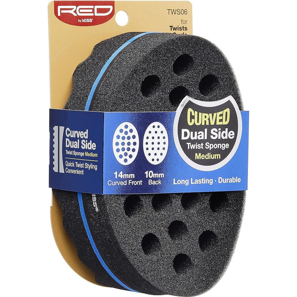 RED by Kiss Curved Dual Sponge Glove TWS06 – Two - Sided Twist Tool for Perfect Coils & Curls - Beauty Exchange Beauty Supply