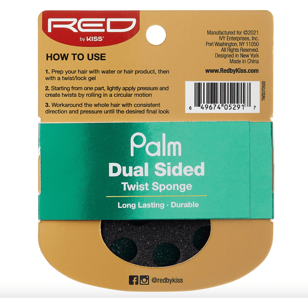 RED by Kiss Curved Dual Sponge Glove TWS07 – 2 - in - 1 Twist Sponge for Clean Curls & Coils - Beauty Exchange Beauty Supply