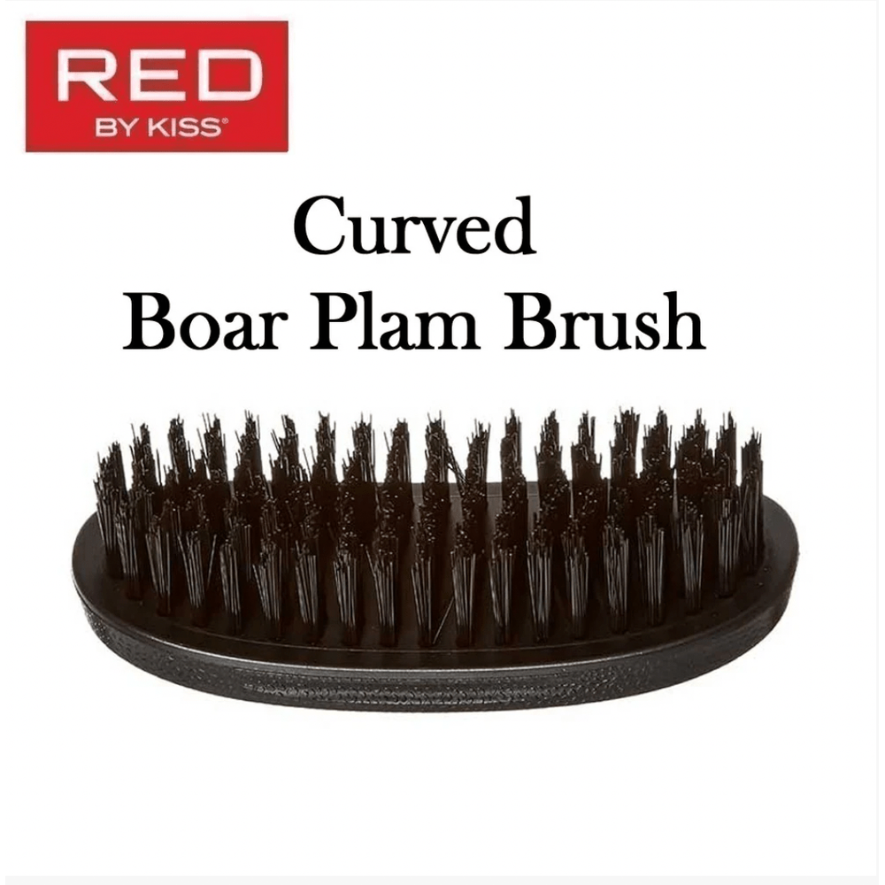 Red by Kiss Curved Palm Brush BOR101 – Deep Waves, Strong Grip & Smooth Control | Size: Compact Palm Fit - Beauty Exchange Beauty Supply