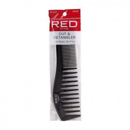 Red by Kiss Cut & Detangler Comb – Black, 2 - in - 1 Trimmer & Detangler for Wigs, Wet Hair & Light Cutting | HM39 | Safe, Dual - Use Tool - Beauty Exchange Beauty Supply