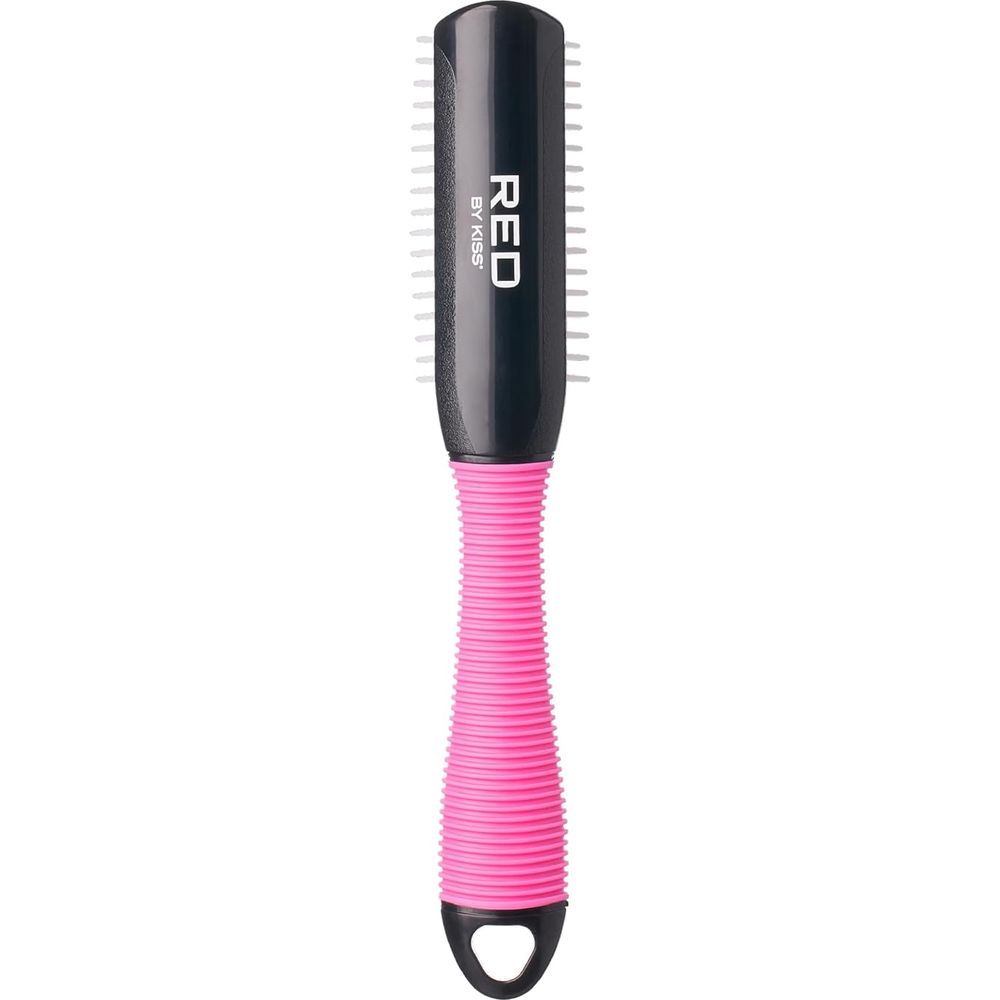 Red by Kiss Detangling Mini Non - Slip Brush 5 Rows HH58 – Compact Control for Tangle - Free Hair | Size: 5 - Row Mini Brush - Beauty Exchange Beauty Supply