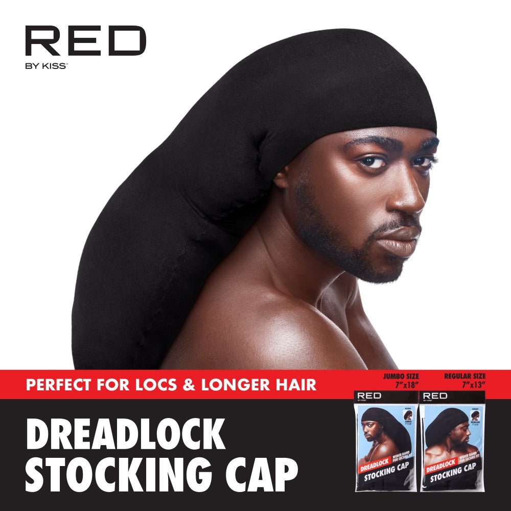 Red by Kiss Dreadlock Stocking Cap – Secure Fit for Locs & Braids | Regular & Jumbo Sizes | HDS03–HDS04 - Beauty Exchange Beauty Supply