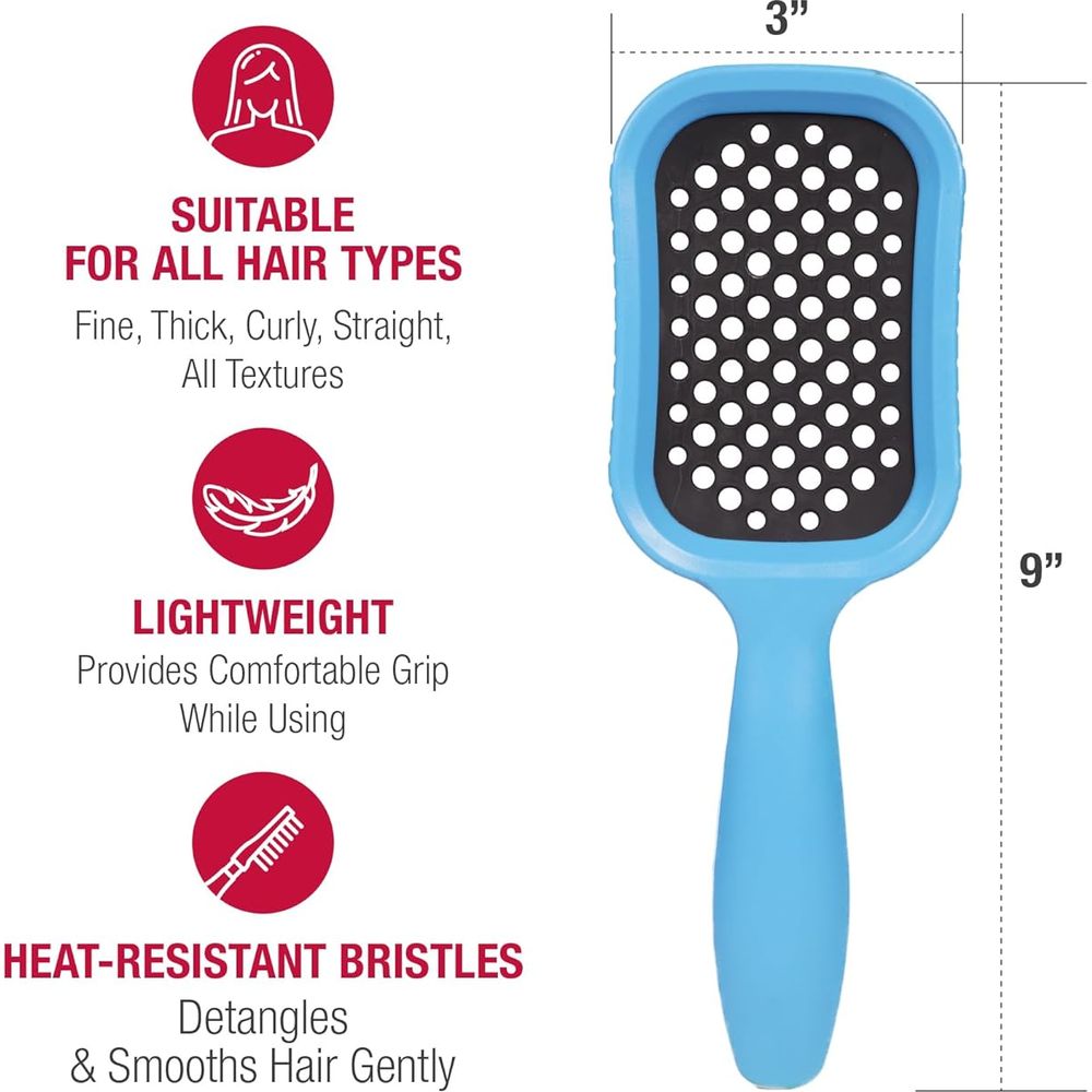 Red by Kiss Dry Vent Detangling Brush HH226 – Fast Drying & Tangle - Free Styling | Size: Vented Detangler - Beauty Exchange Beauty Supply