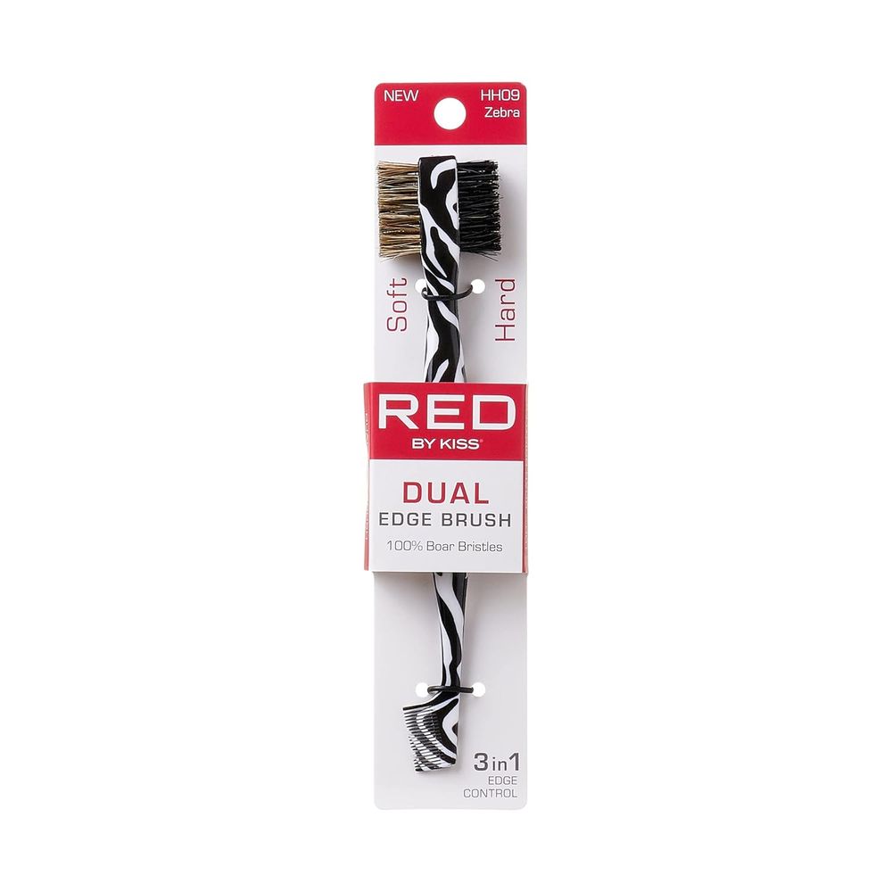 Red by Kiss Dual Edge Brush 3 - in - 1 | HH09 – Smooth, Define & Style Edges with Precision - Beauty Exchange Beauty Supply