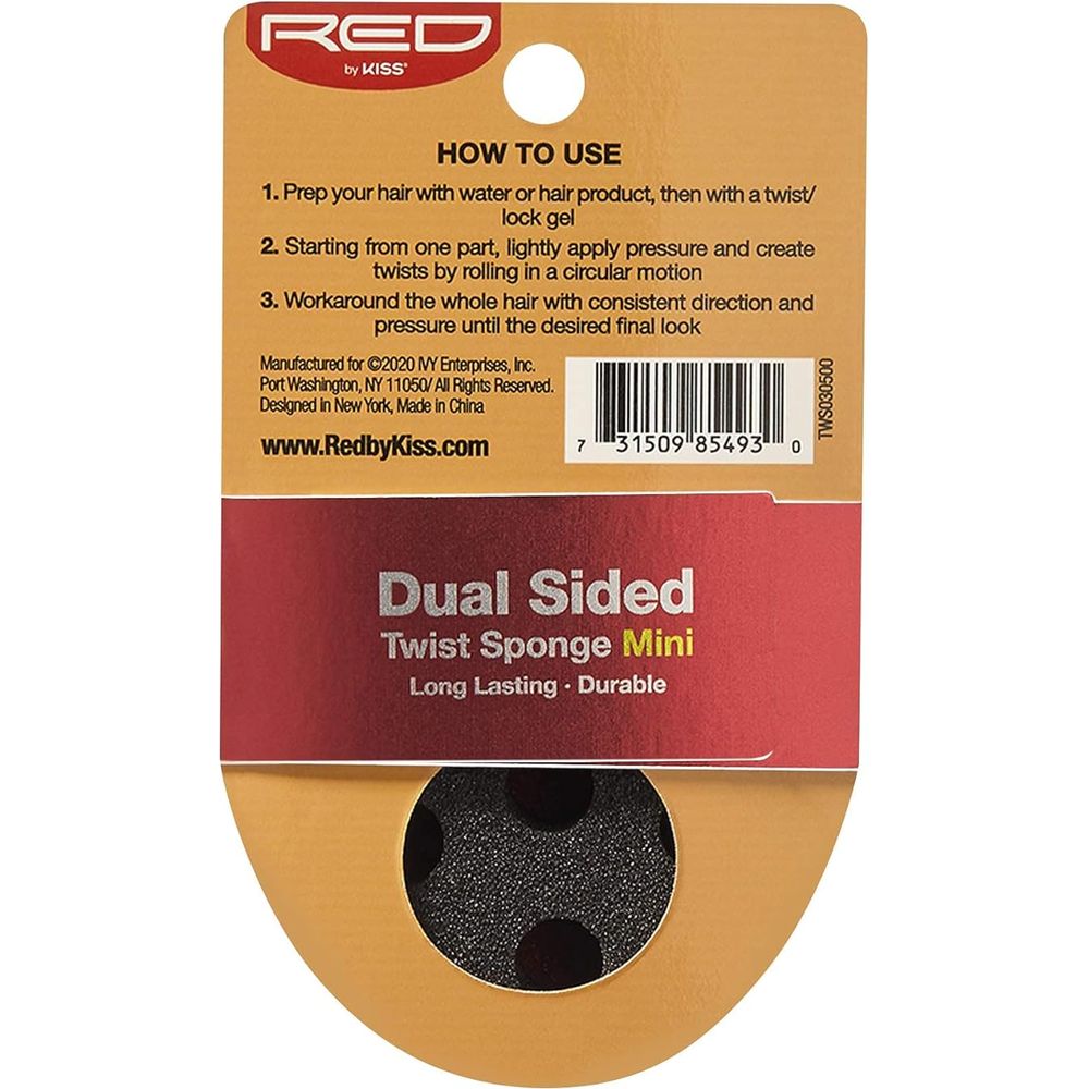 RED by Kiss Dual Sided Twist Sponge TWS01 – Two Styles in One for Sharp, Defined Twists & Coils - Beauty Exchange Beauty Supply