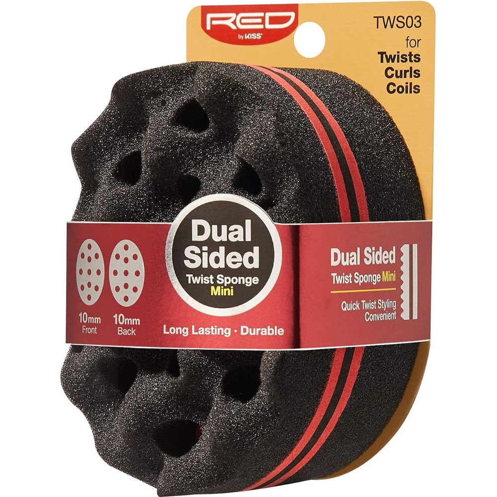 RED by Kiss Dual Sided Twist Sponge TWS01 – Two Styles in One for Sharp, Defined Twists & Coils - Beauty Exchange Beauty Supply