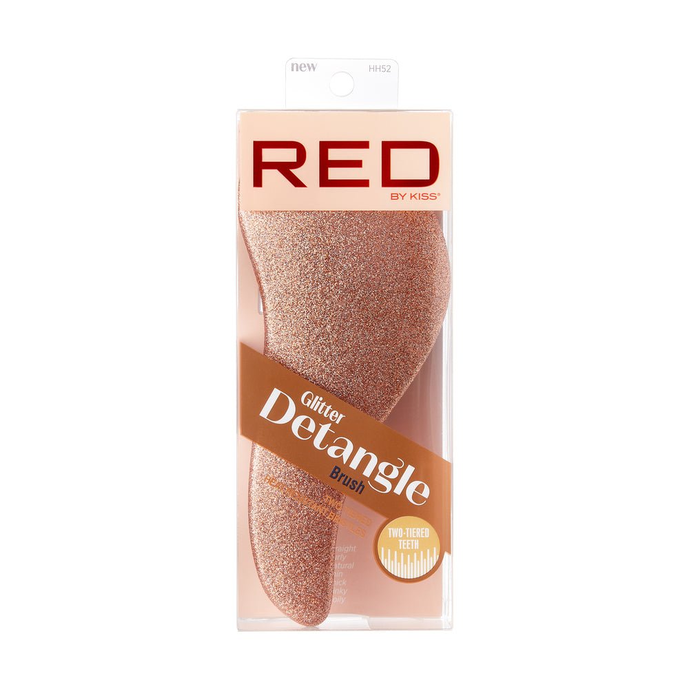 Red by Kiss Easy Glitter Detangle Brush HH52 – Gentle Detangling with Sparkling Style | Size: Full - Length Paddle - Beauty Exchange Beauty Supply