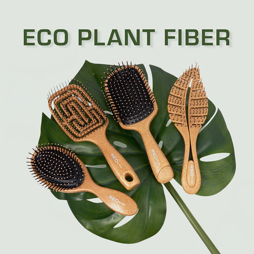 Red by Kiss Eco Plant Fiber Oval Brush HH84 – Gentle Detangling with Earth - Friendly Design | Size: Oval - Beauty Exchange Beauty Supply