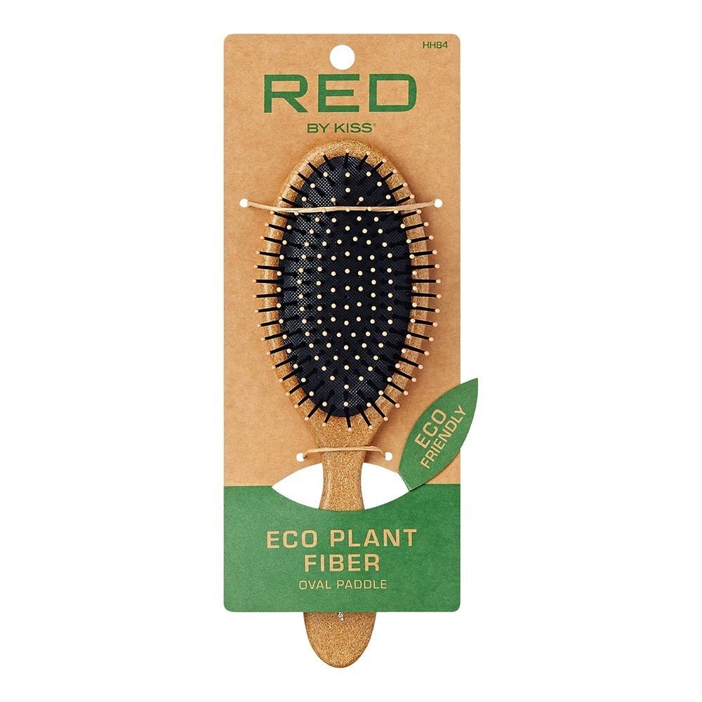 Red by Kiss Eco Plant Fiber Oval Brush HH84 – Gentle Detangling with Earth - Friendly Design | Size: Oval - Beauty Exchange Beauty Supply
