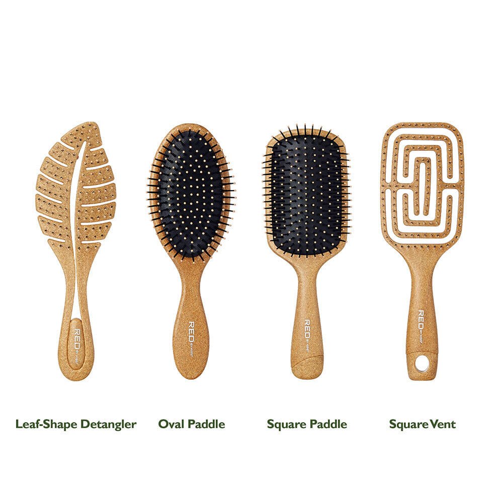 Red by Kiss Eco Plant Fiber Oval Brush HH84 – Gentle Detangling with Earth - Friendly Design | Size: Oval - Beauty Exchange Beauty Supply
