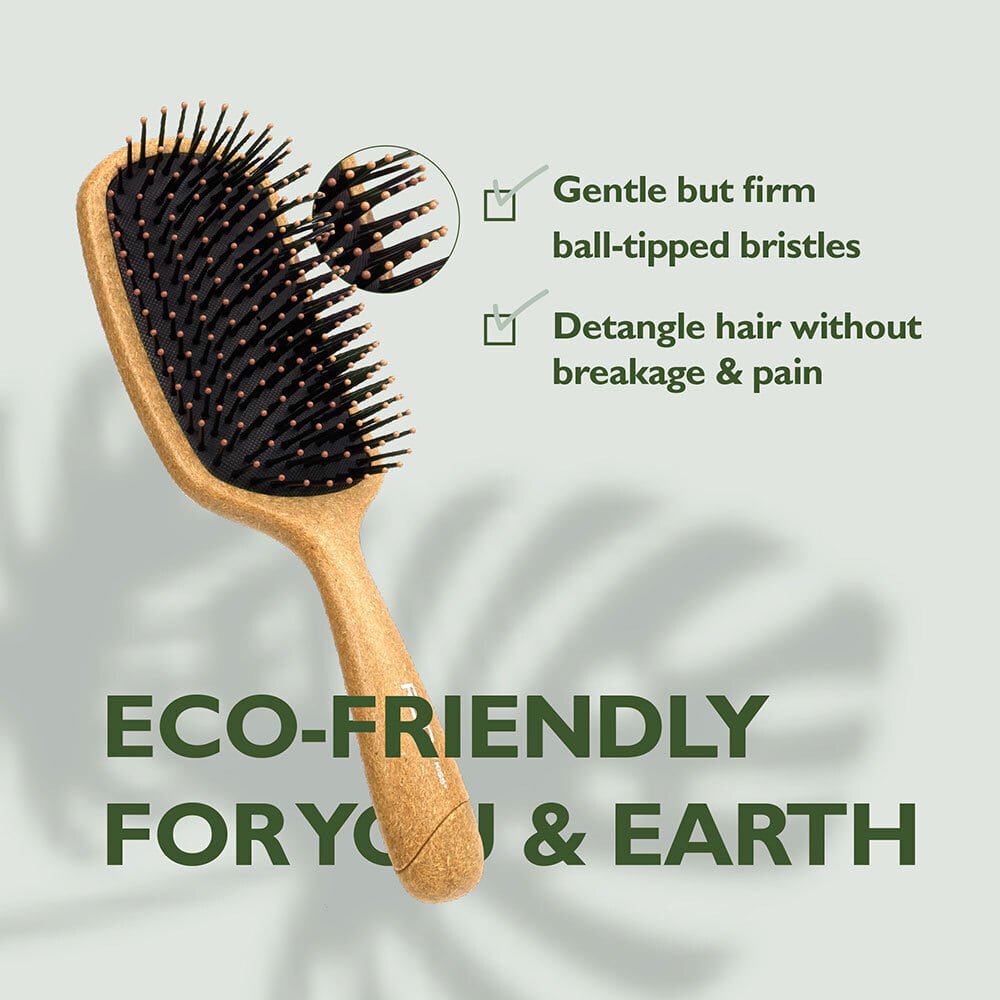 Red by Kiss Eco Plant Fiber Oval Brush HH84 – Gentle Detangling with Earth - Friendly Design | Size: Oval - Beauty Exchange Beauty Supply