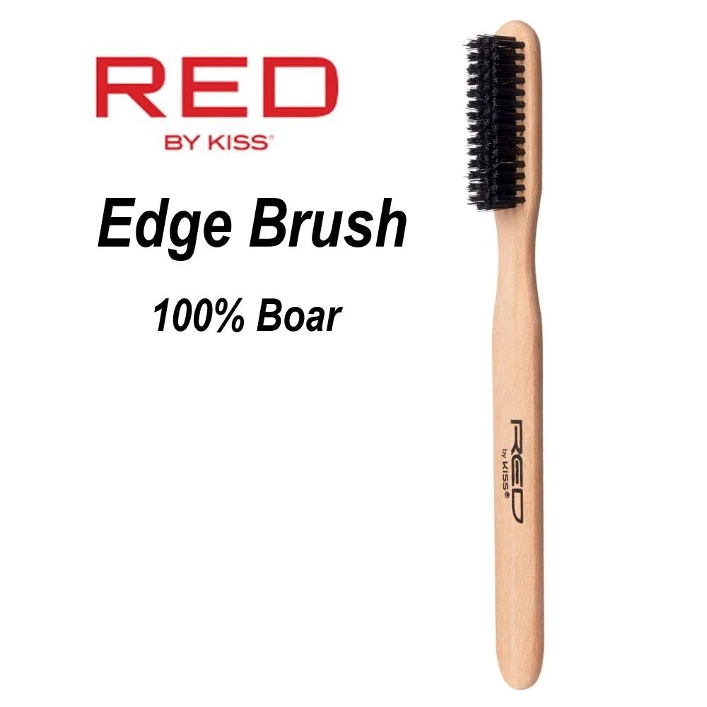 Red by Kiss Edge Boar Brush | HH65 – Firm Bristle Edge Smoother for Sleek Baby Hairs - Beauty Exchange Beauty Supply