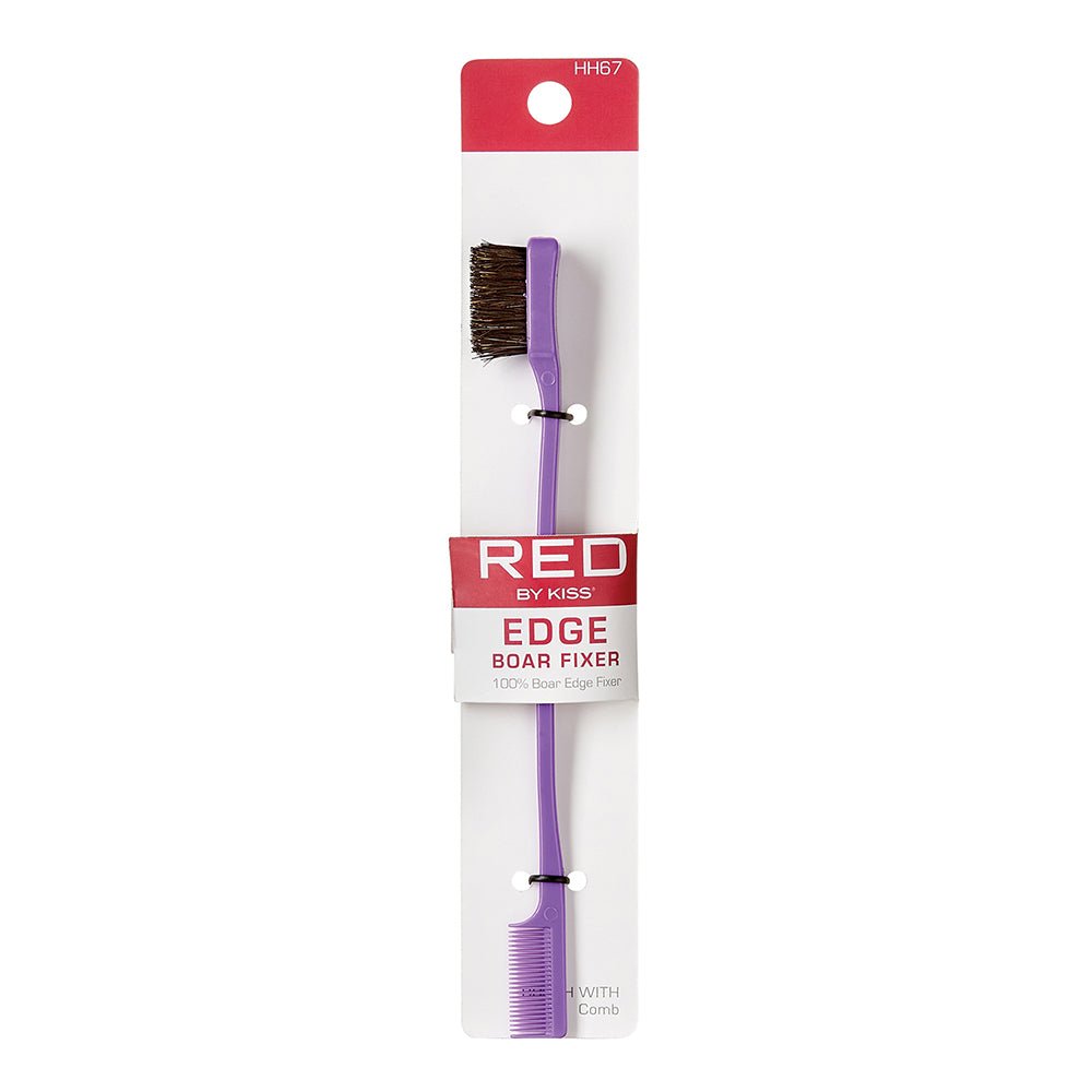 Red by Kiss Edge Boar Fixer | HH67 โ Smooth, Shape & Style with Precision Bristles - Beauty Exchange Beauty Supply