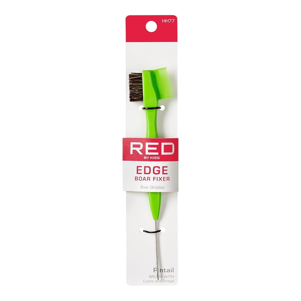 Red by Kiss Edge Boar Fixer with Pin Tail | HH77 โ Lay, Define & Part with Total Precision - Beauty Exchange Beauty Supply