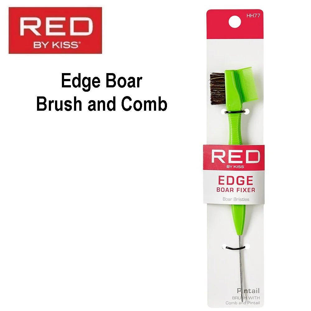 Red by Kiss Edge Boar Fixer with Pin Tail | HH77 โ Lay, Define & Part with Total Precision - Beauty Exchange Beauty Supply