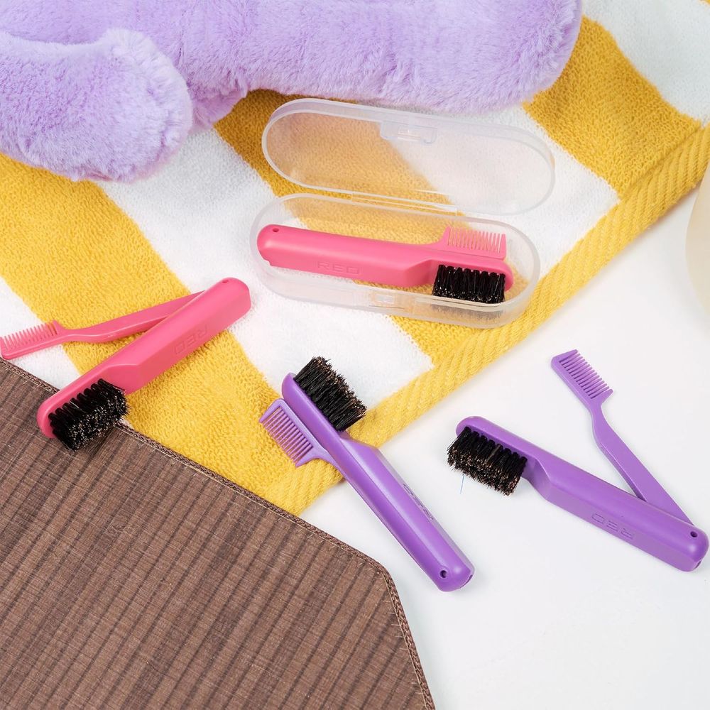 Red by Kiss Edge Fold Travel Size HH118 – Folding Edge Brush for Baby Hairs & Touch - Ups | Compact & Portable - Beauty Exchange Beauty Supply