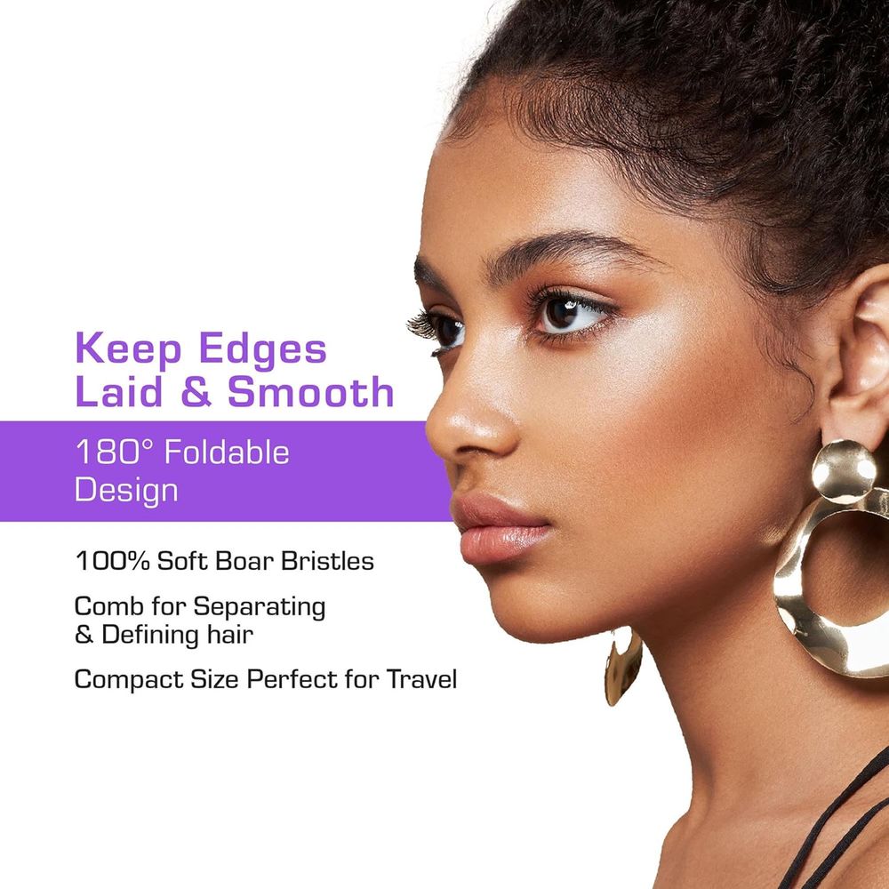 Red by Kiss Edge Fold Travel Size HH118 – Folding Edge Brush for Baby Hairs & Touch - Ups | Compact & Portable - Beauty Exchange Beauty Supply