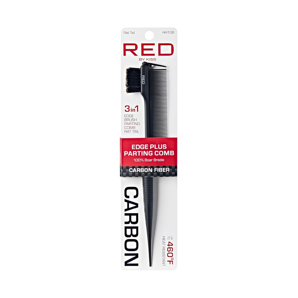 Red by Kiss Edge Parting Comb – HH108, Precision Tool for Parting, Edge Control & Styling | Anti - Static & Perfect for Sleek Styles - Beauty Exchange Beauty Supply