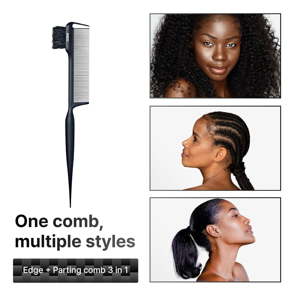 Red by Kiss Edge Parting Comb โ HH108, Precision Tool for Parting, Edge Control & Styling | Anti - Static & Perfect for Sleek Styles - Beauty Exchange Beauty Supply
