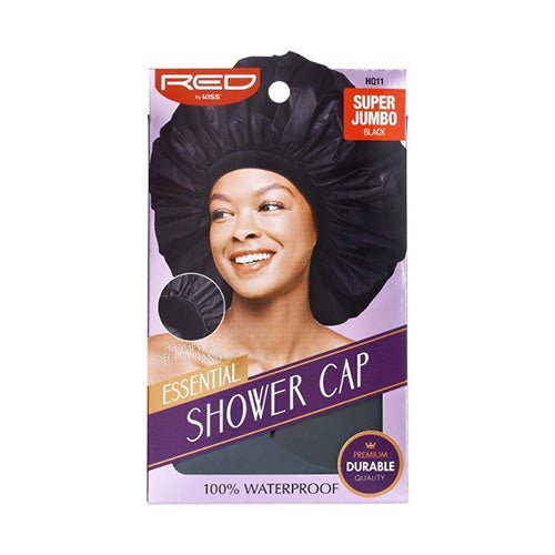 Red by Kiss Essential Shower Cap – Super Jumbo | Waterproof Protection for Braids, Locs & Big Hair | Black & Assorted | One Size - Beauty Exchange Beauty Supply