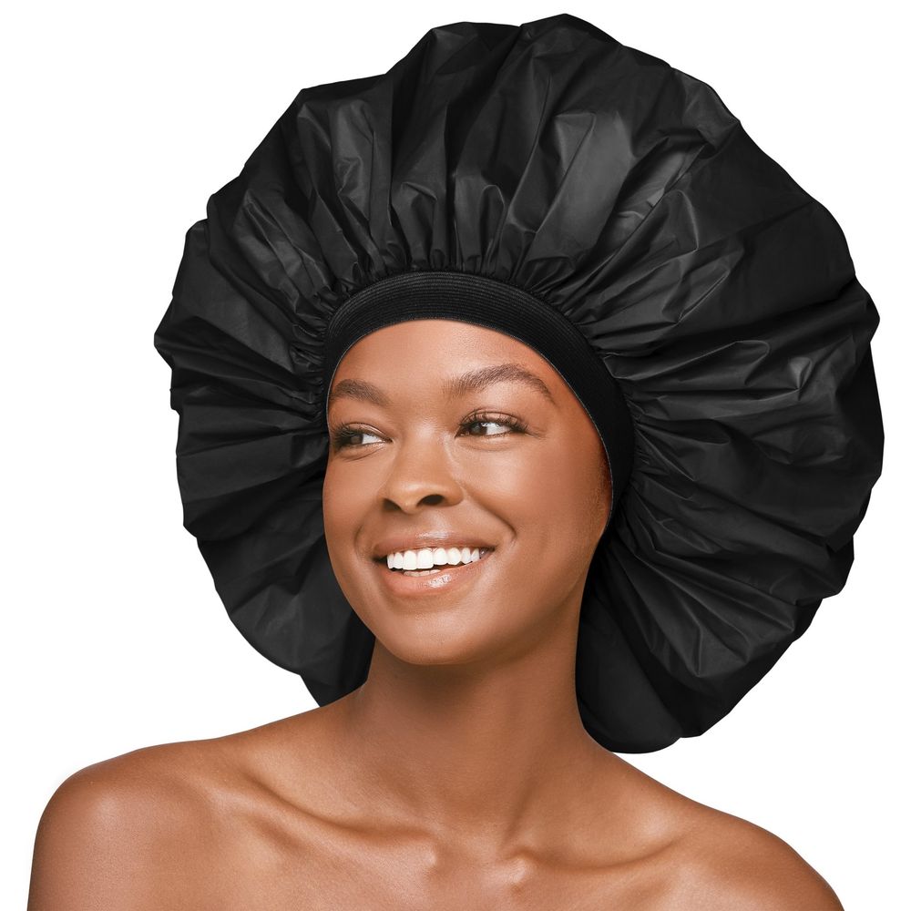 Red by Kiss Essential Shower Cap – Super Jumbo | Waterproof Protection for Braids, Locs & Big Hair | Black & Assorted | One Size - Beauty Exchange Beauty Supply