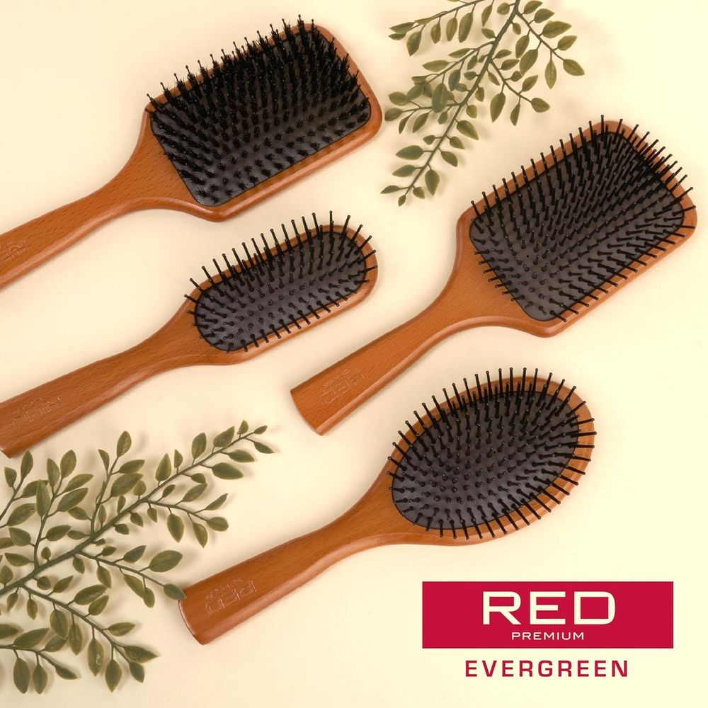 Red by Kiss Evergreen Brush HH200 – Smooth Detangling with Style & Comfort | Size: Standard Paddle - Beauty Exchange Beauty Supply