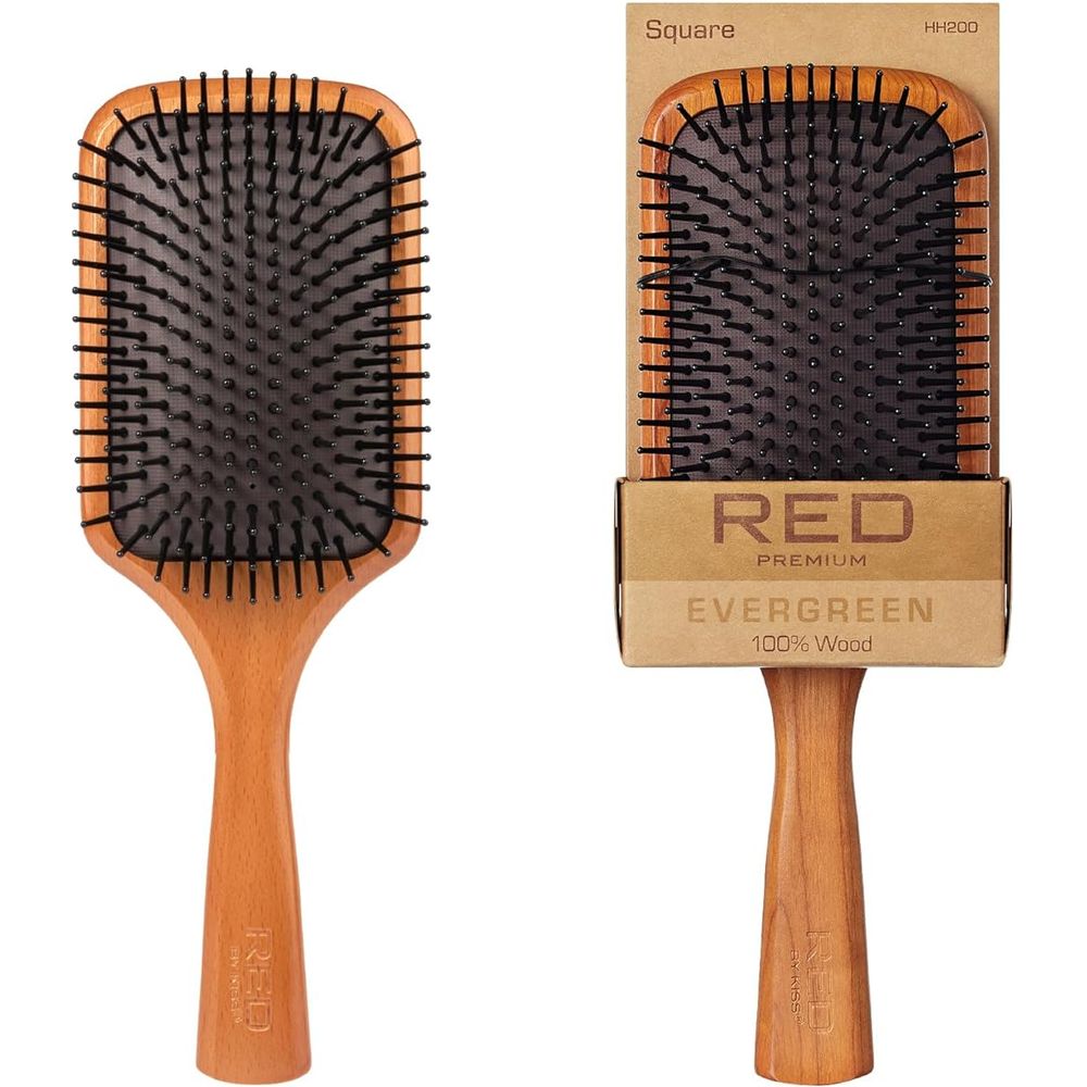 Red by Kiss Evergreen Brush HH200 – Smooth Detangling with Style & Comfort | Size: Standard Paddle - Beauty Exchange Beauty Supply
