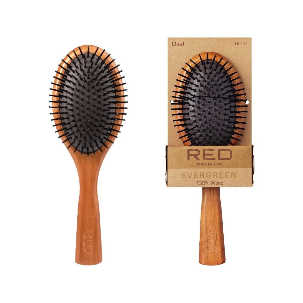 Red by Kiss Evergreen Oval Brush HH201 – Lightweight Detangling with a Fresh Look | Size: Oval Brush - Beauty Exchange Beauty Supply