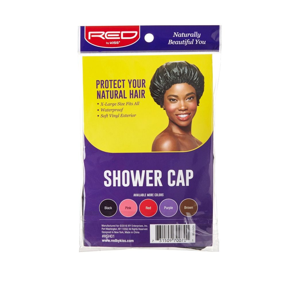 Red by Kiss Extra Large Shower Cap | Full Coverage for Long & Thick Hair | Protects Curls, Braids & Styles - Beauty Exchange Beauty Supply