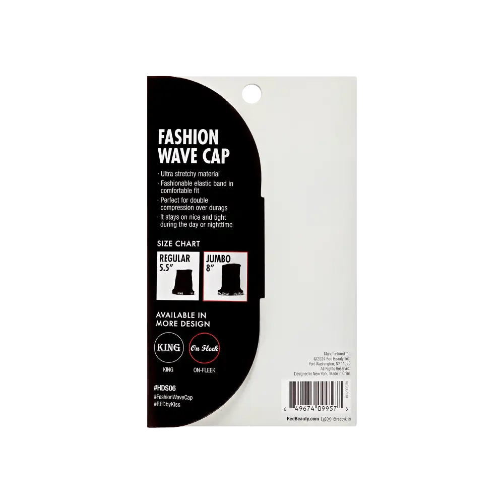 Red by Kiss Fashion Wave Cap Regular – 360 Waves & Hair Protection | Multiple Variants HDS 05 to HDS 14 - Beauty Exchange Beauty Supply