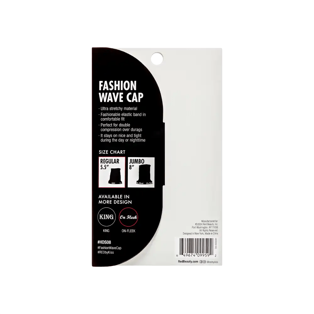Red by Kiss Fashion Wave Cap Regular – 360 Waves & Hair Protection | Multiple Variants HDS 05 to HDS 14 - Beauty Exchange Beauty Supply