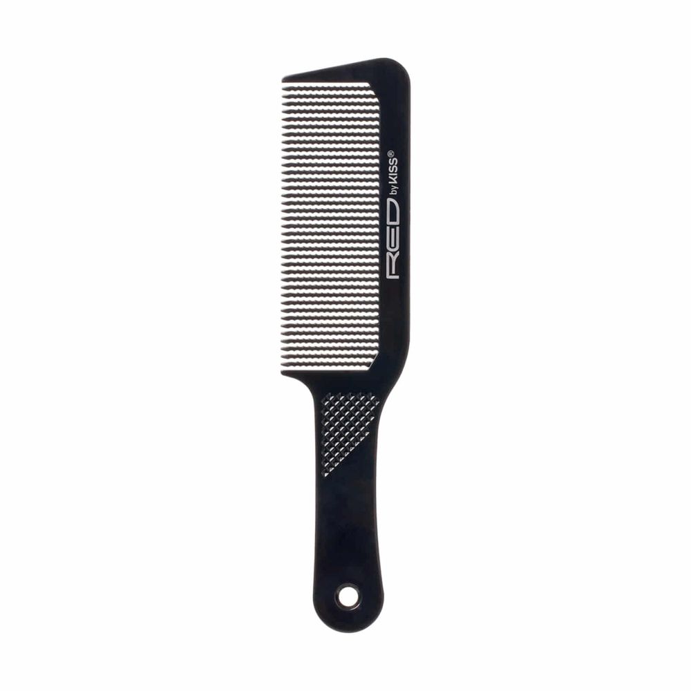 Red by Kiss Flat Top Comb – Black, Level Handle for Even Cuts & Clean Fades | HM53 | Ideal for Barbering & Precision Styling - Beauty Exchange Beauty Supply