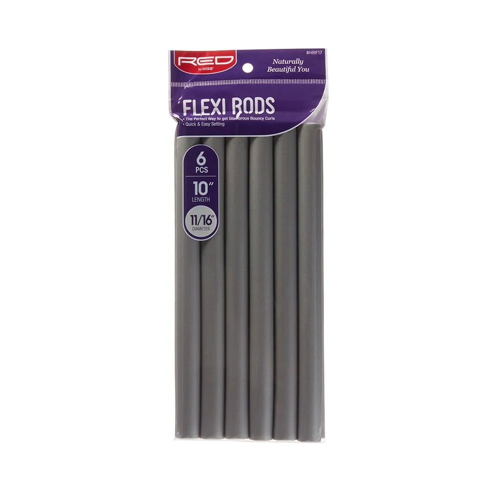 Red by Kiss Flexi Rods – 10" Length, 11/16" Diameter | 6PCS Value Pack for Full, Soft Curls - Beauty Exchange Beauty Supply