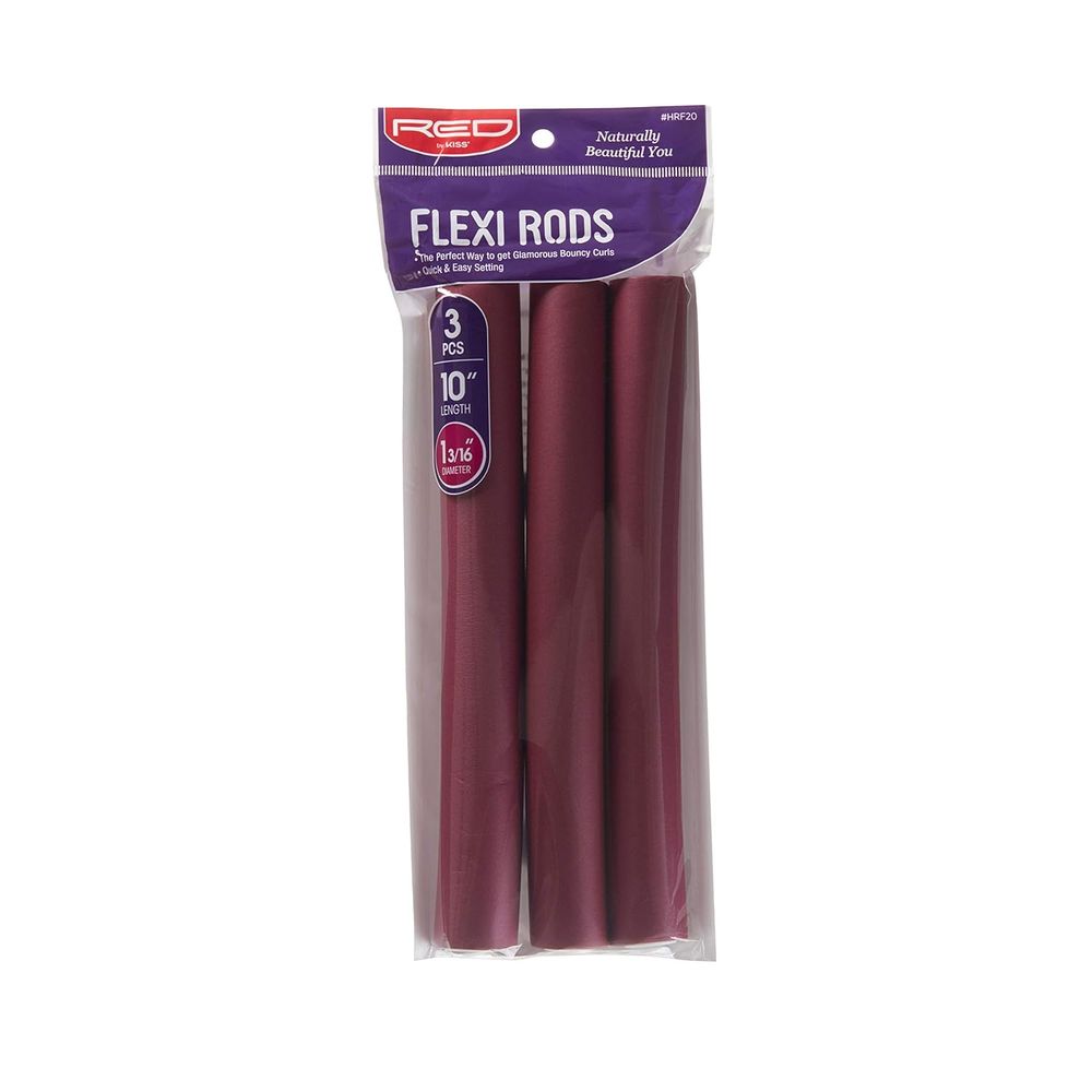 Red by Kiss Flexi Rods – 10" Length, 13/16" Diameter | 3PCS Value Pack for Loose, Natural - Looking Curls - Beauty Exchange Beauty Supply