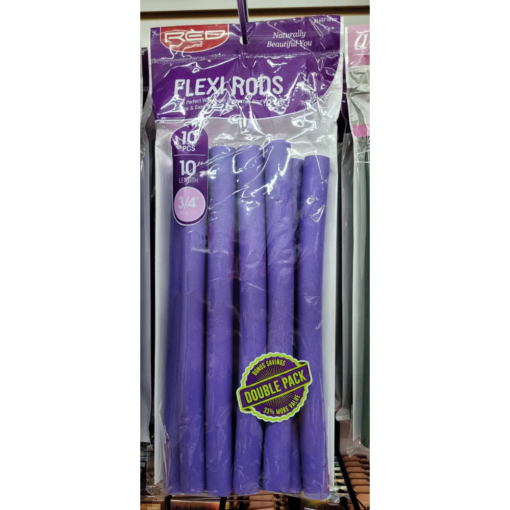 Red by Kiss Flexi Rods โ 10" Length, 3/4" Diameter | 10PCS Value Pack for Big, Soft, Heat - Free Curls - Beauty Exchange Beauty Supply