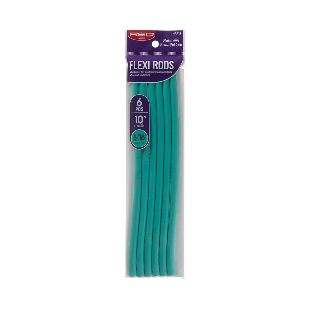 Red by Kiss Flexi Rods – 10" Length, 5/16" Diameter | 6PCS Value Pack for Defined, Medium Curls - Beauty Exchange Beauty Supply