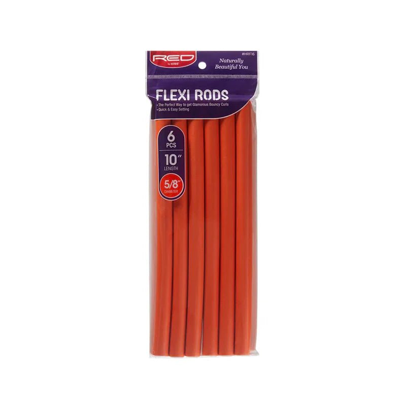 Red by Kiss Flexi Rods – 10" Length, 5/8" Diameter | 6PCS Value Pack for Full, Bouncy Curls - Beauty Exchange Beauty Supply
