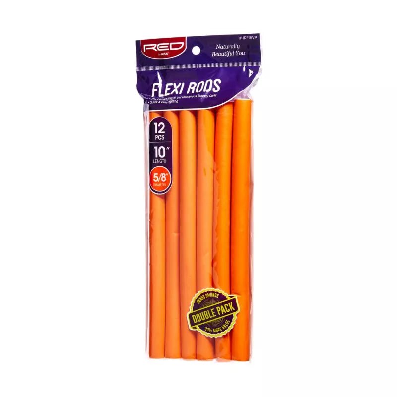 Red by Kiss Flexi Rods โ 10" Length, 5/8" Diameter | Value Pack 12PCS for Defined, Heat - Free Curls - Beauty Exchange Beauty Supply