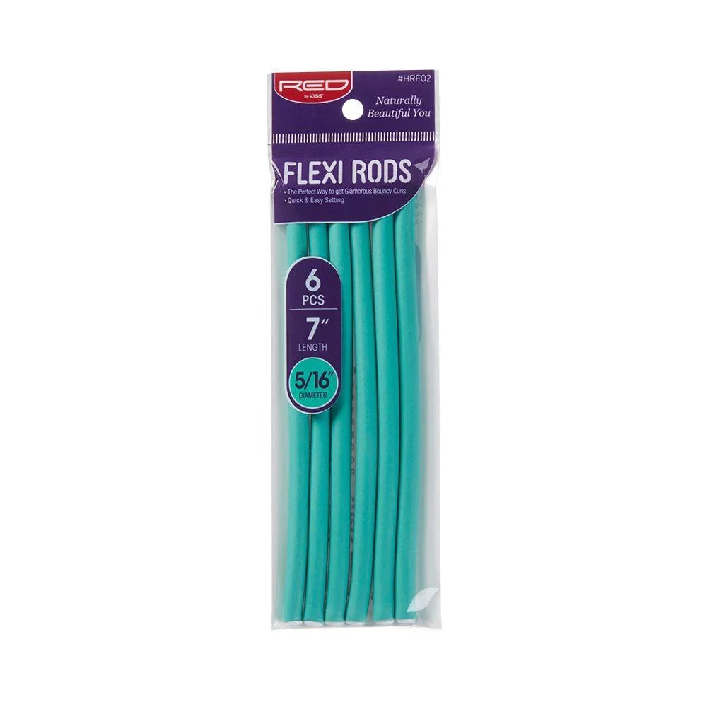 Red by Kiss Flexi Rods – 7" Length, 5/16" Diameter | 6PCS Value Pack for Defined, Tight Curls on Short to Medium Hair - Beauty Exchange Beauty Supply