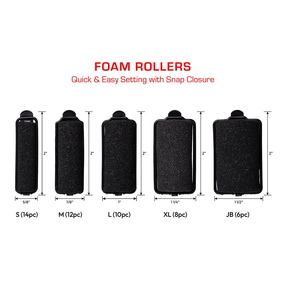 Red by Kiss Foam Rollers | HRS06–HRS10 | Soft, Comfortable, Heat - Free Curling Rollers - Beauty Exchange Beauty Supply