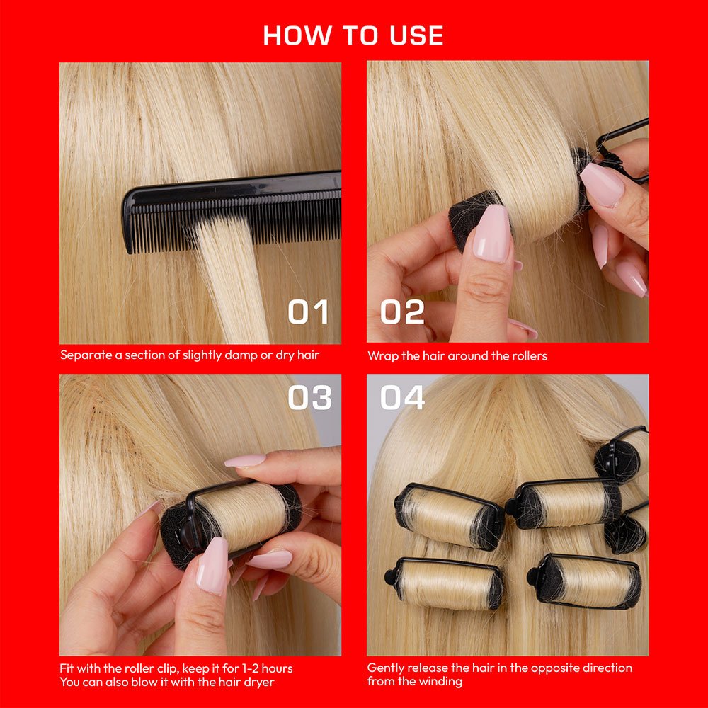 Red by Kiss Foam Rollers | HRS06–HRS10 | Soft, Comfortable, Heat - Free Curling Rollers - Beauty Exchange Beauty Supply