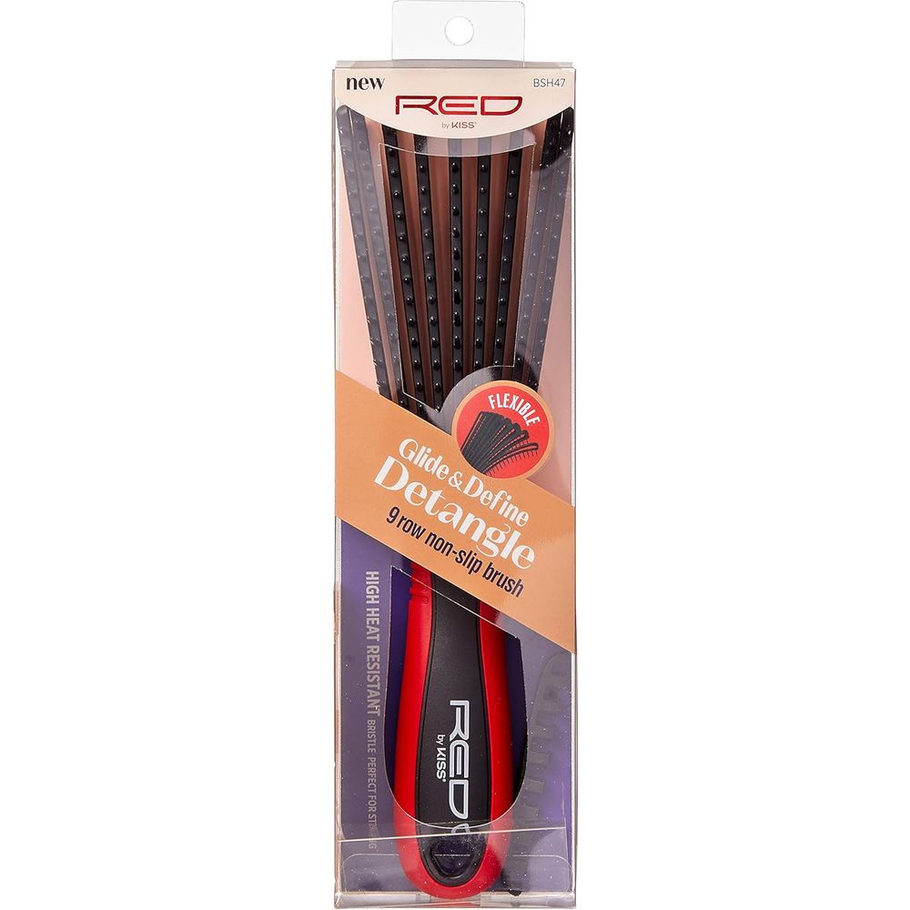 Red by Kiss Glide & Define Brush HH62 – Gentle Detangling & Curl Defining Tool | Size: Compact Detangler - Beauty Exchange Beauty Supply