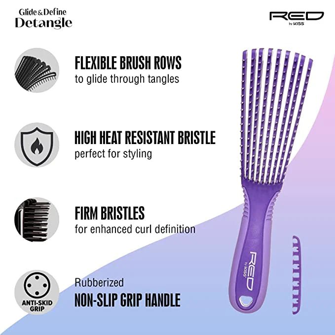 Red by Kiss Glide & Define Brush HH63 – Smooth Detangling & Curl Definition | Size: Detangling Brush - Beauty Exchange Beauty Supply