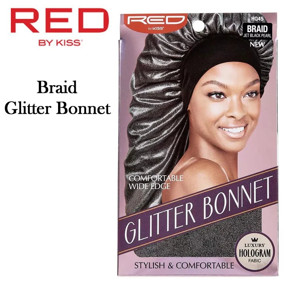 Red by Kiss Glitter Bonnet Luxury Hologram Fabric - Beauty Exchange Beauty Supply