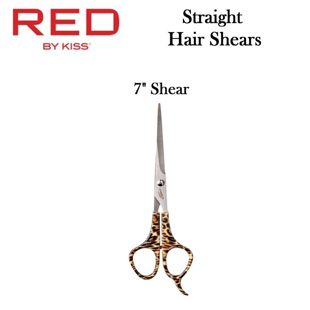 Red by Kiss Hair Shear 7" HSC70 – Precision, Sharpness & Comfort for Salon - Quality Cuts - Beauty Exchange Beauty Supply