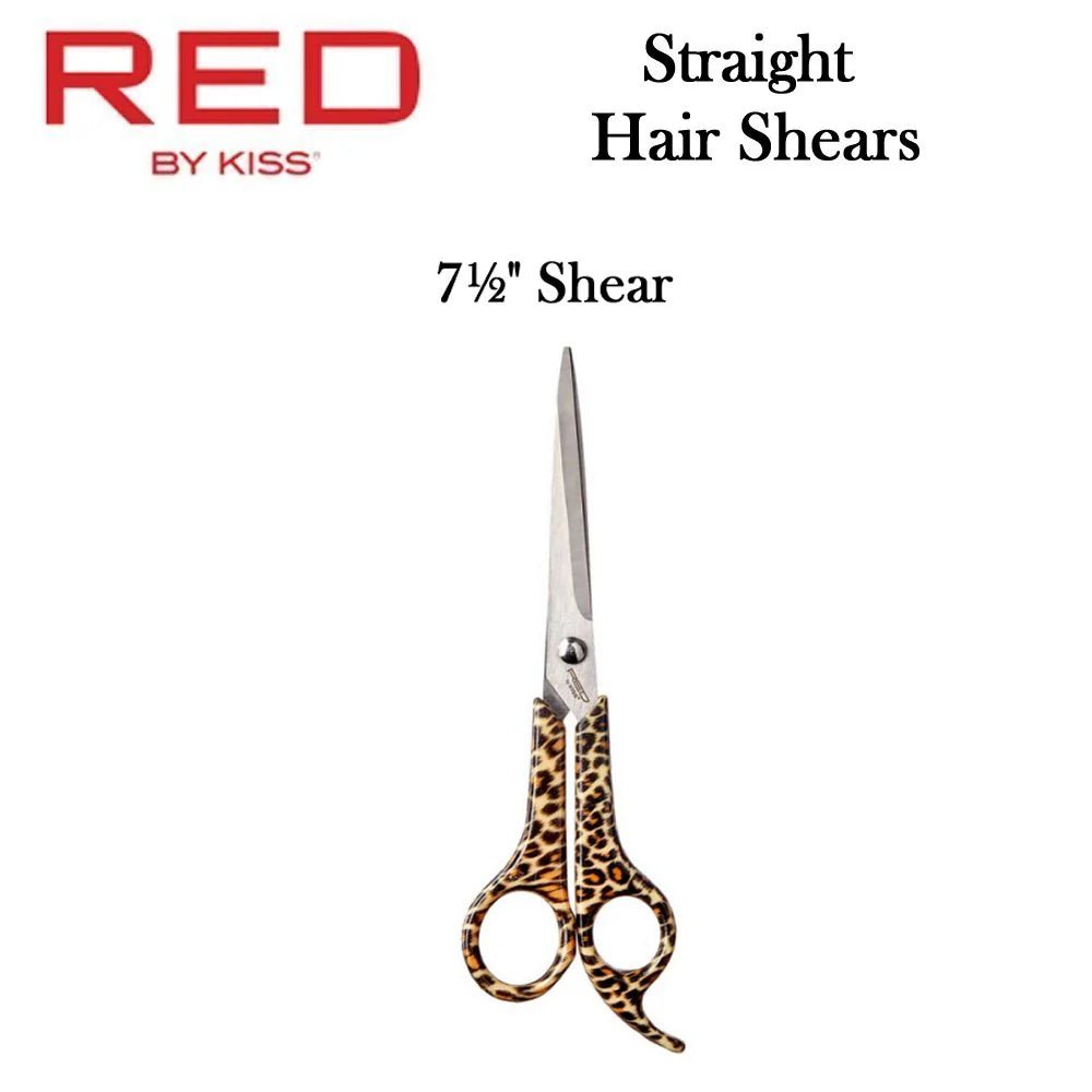 Red by Kiss Hair Shear 7½" HSC75 – Extra Precision & Reach for Smooth, Professional Cuts - Beauty Exchange Beauty Supply