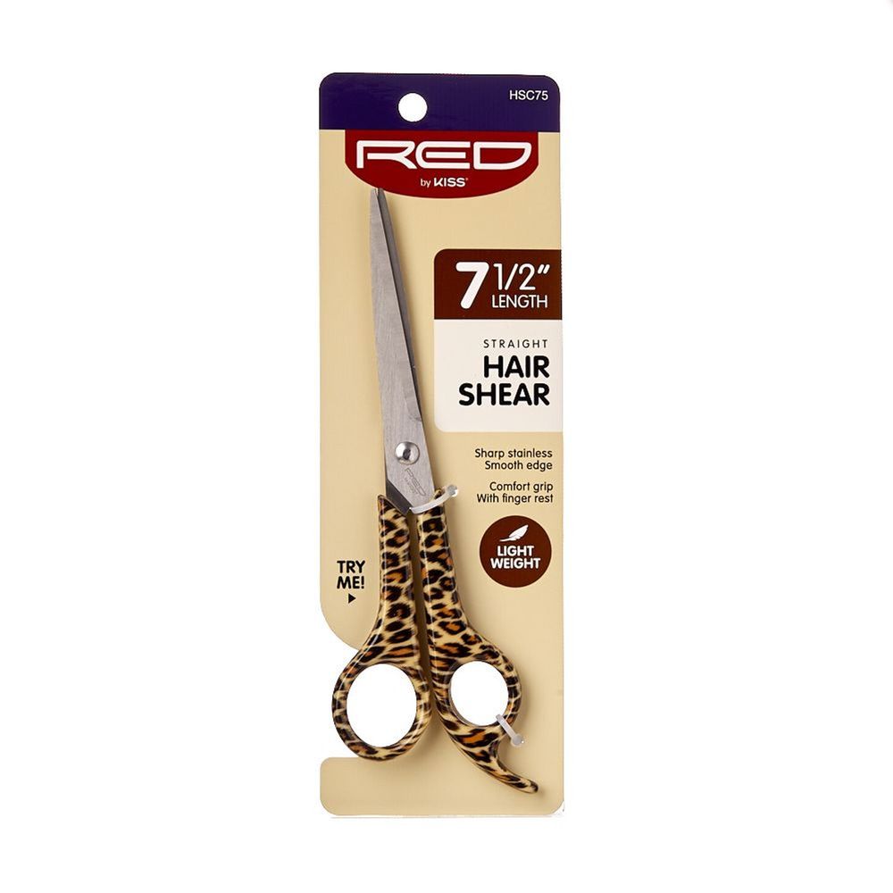 Red by Kiss Hair Shear 7½" HSC75 – Extra Precision & Reach for Smooth, Professional Cuts - Beauty Exchange Beauty Supply
