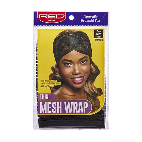 Red by Kiss Hair Wraps | Edge - Setting & Hairline Protection for Natural, Relaxed & Wrapped Styles | Satin (HWR01), Velcro (HWR02), Mesh (HWR03) - Beauty Exchange Beauty Supply